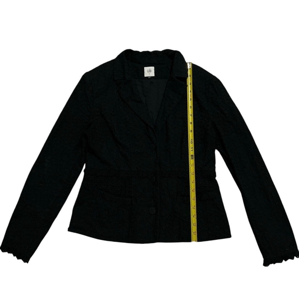Cabi Women's Flamenco Black Eyelet Blazer Jacket Size 4 Capsule Wardrobe Career - Picture 5 of 7